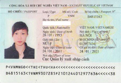 trang thông tin hộ chiếu